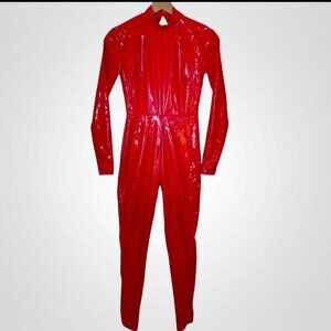 Halloween Costume Britney Spears Red Vinyl Jumpsuit Sz 6 Pretty Little Thing